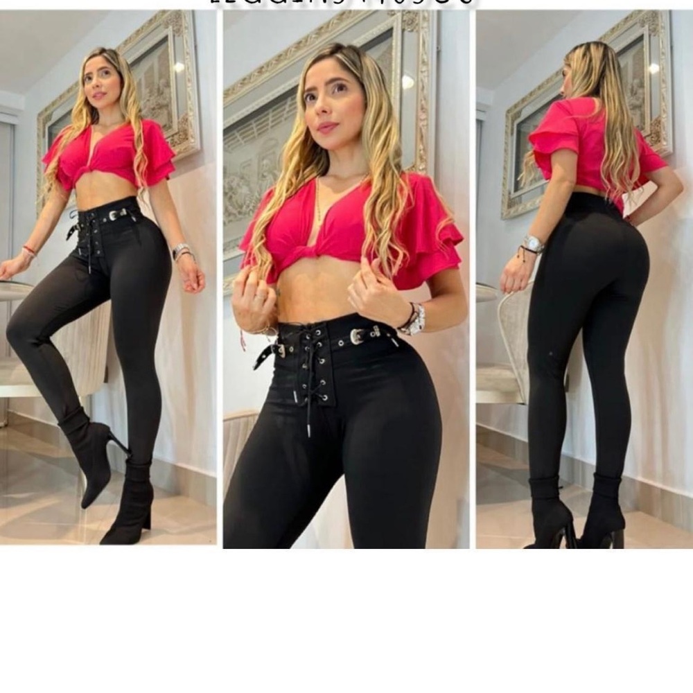 Chic Black Lace-Up Leggings
